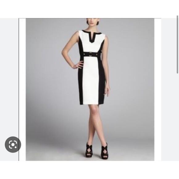 Tahari Arthur S. Levine Black & White Houndstooth Sheath Dress size 2 - Picture 12 of 12